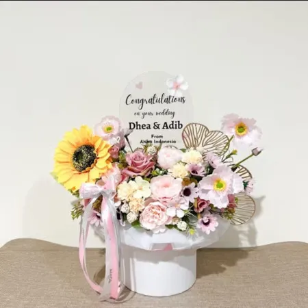 Bloom Box Akrilik Ucapan Wedding Mega Kuningan